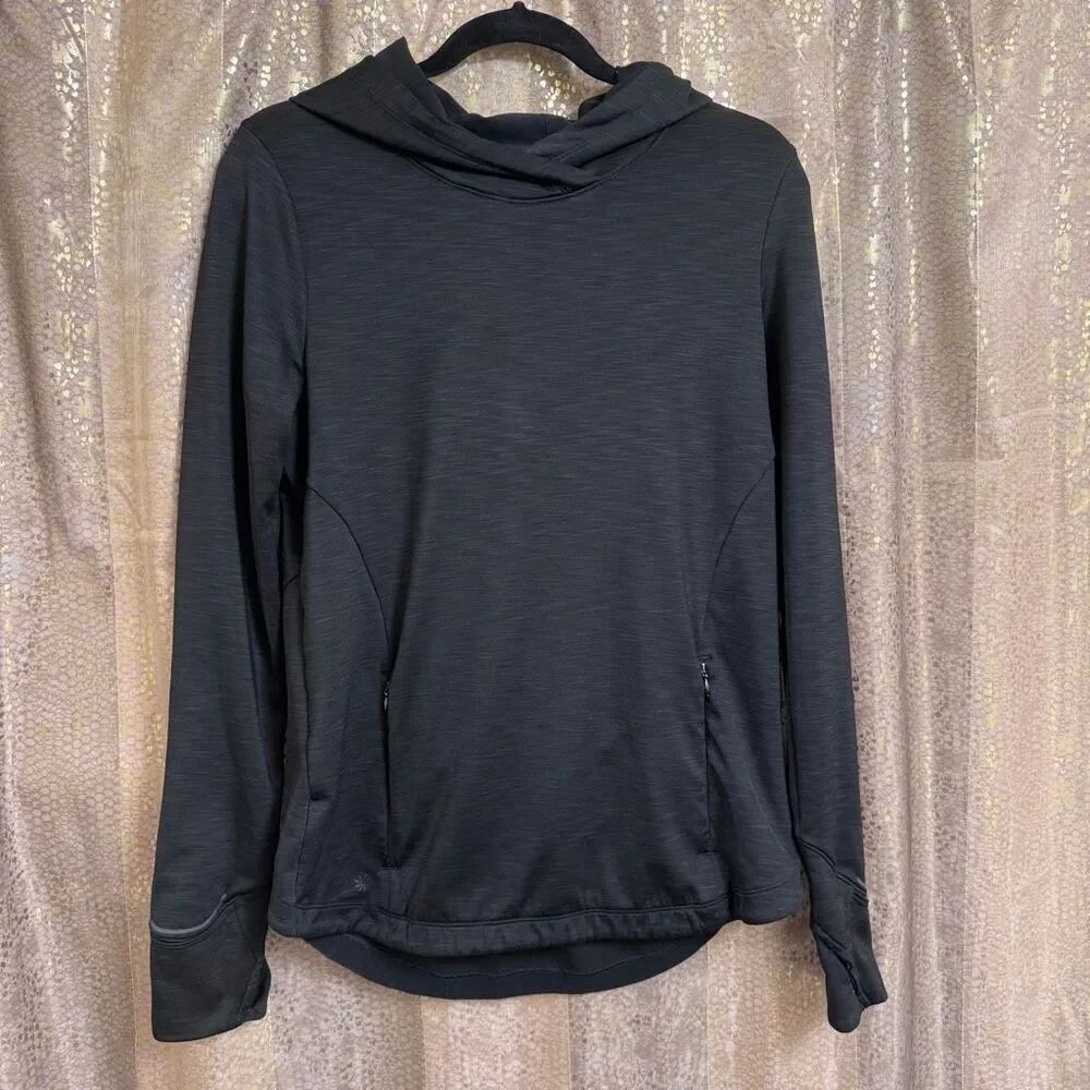 Athleta Black Athletic Boot Camp Pullover Hoodie Sweater Small
